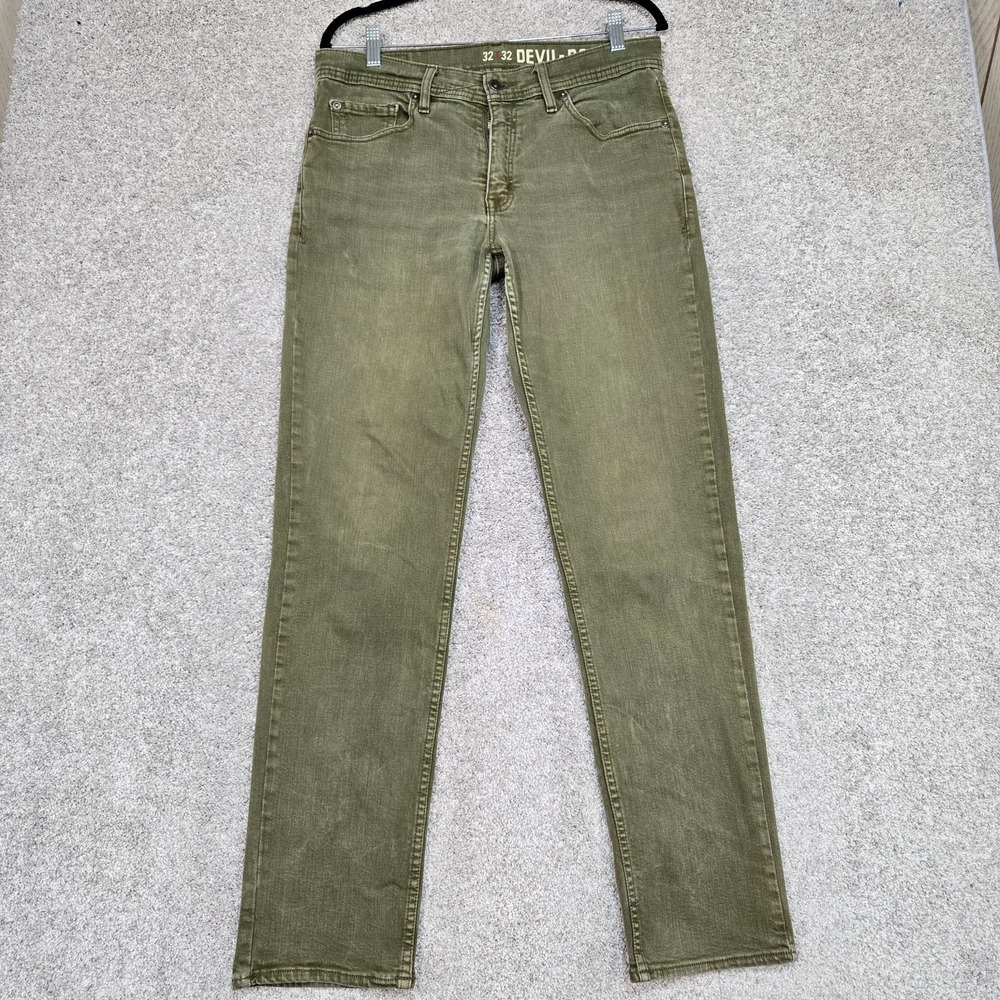 Devil Dog Slim Straight Jeans Men's 32x32 green sanforized